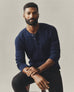 Men's Waffle Long Sleeve Henley - Pageant Blue
